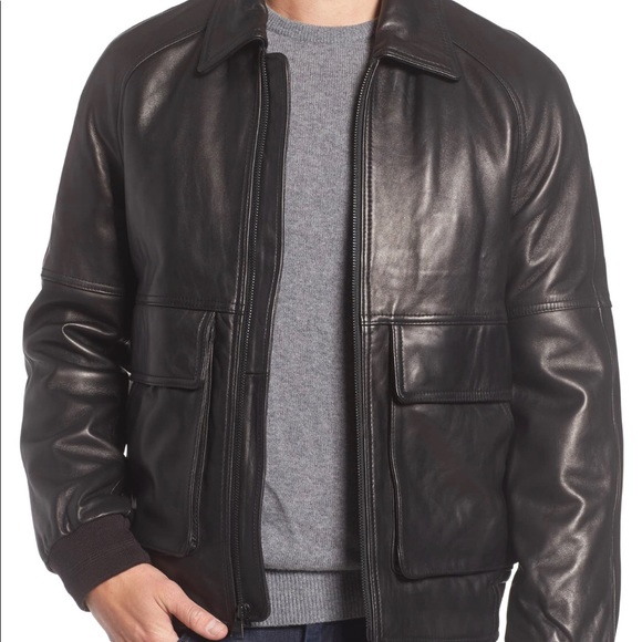 Marc Andrew Lambskin Leather Aviator Jacket - Picture 2 of 5
